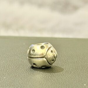 Silver Pandora Ladybug Charm